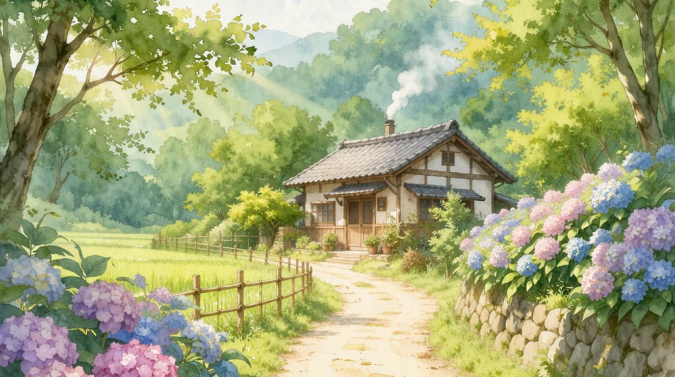 Paisagem em aquarela suave