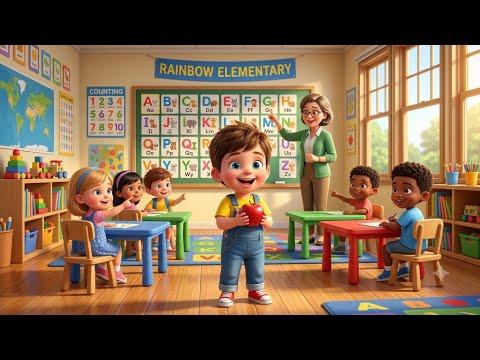 Cute Toddler's First School Bus Ride : Original AI Kids Animation: Family Fun Story