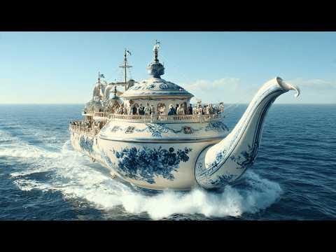 Surreal AI Ships at Sea • Sailing Through Light •