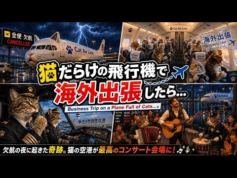 【AI Short Drama】Business trip abroad on a plane full of cats