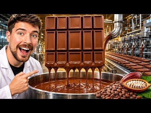 How Chocolate Is Made in a Giant Factory : From Cacao Bean to Chocolate Bar