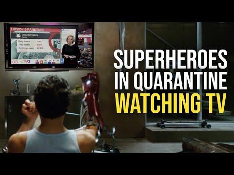 Superheroes in Quarantine Watching TV (parody)