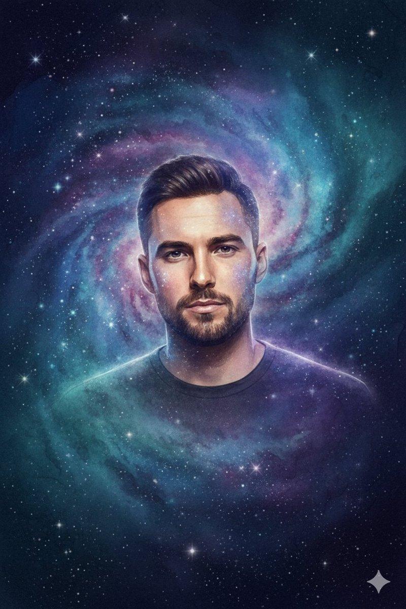 Promptforhåndsvisning: Cosmic Galaxy Watercolor Portrait (Identity Preservation)
