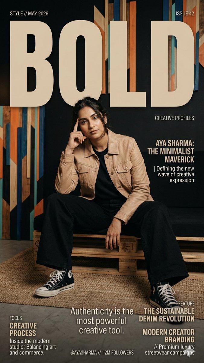 プロンプトのプレビュー: ファッション誌のクリエイティブ・プロフィール