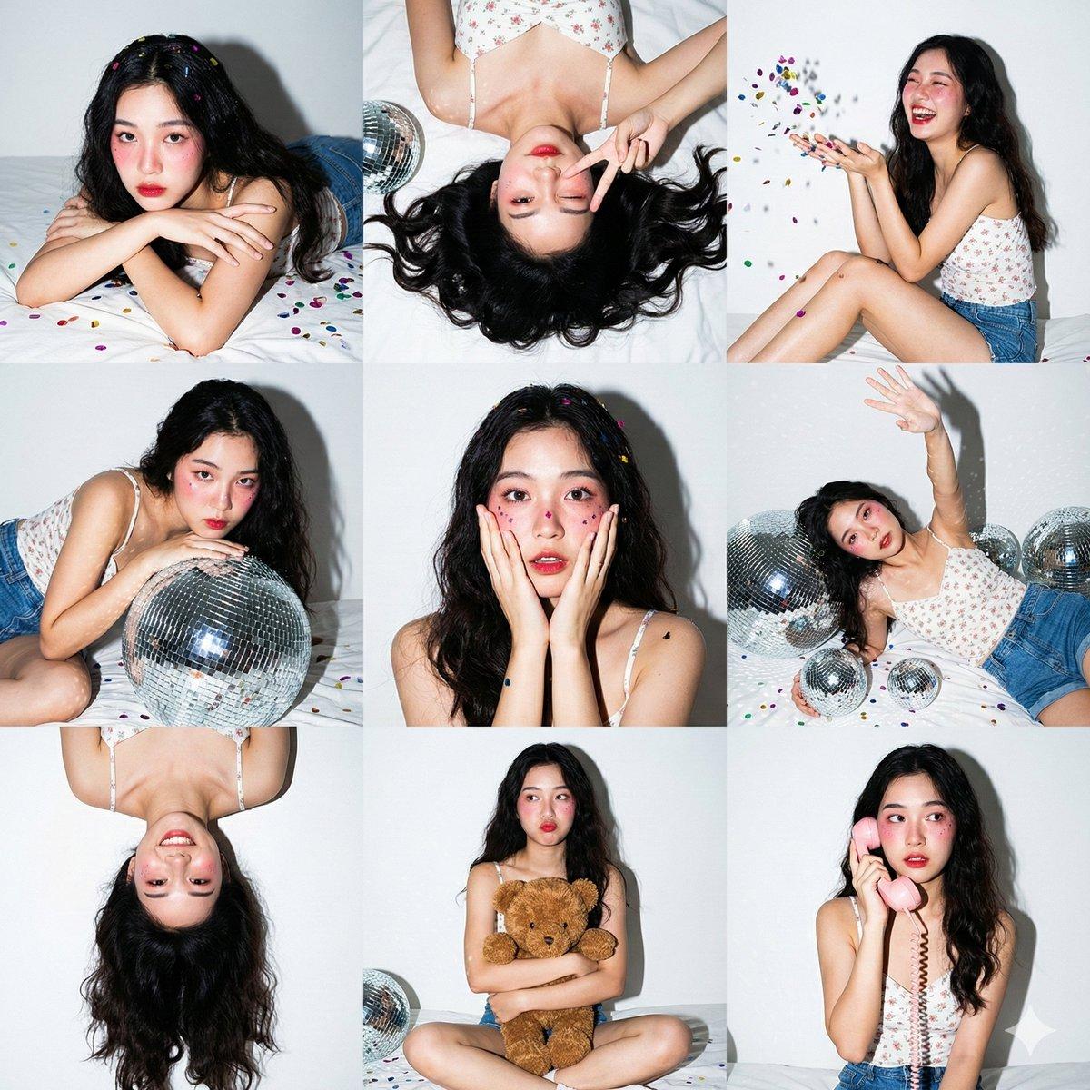 プロンプトのプレビュー: Gen Z パーティーフォトコラージュ