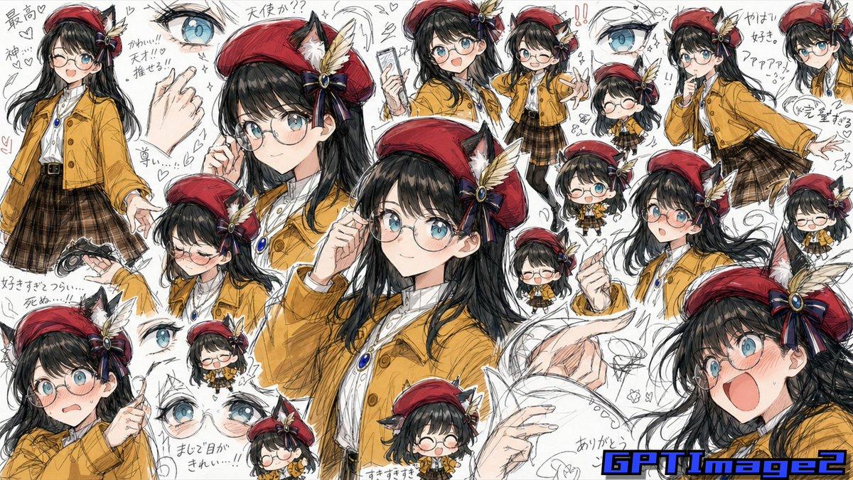 ตัวอย่างพรีวิวพรอมต์: คอลลาจภาพสเก็ตช์จากแฟนอาร์ต