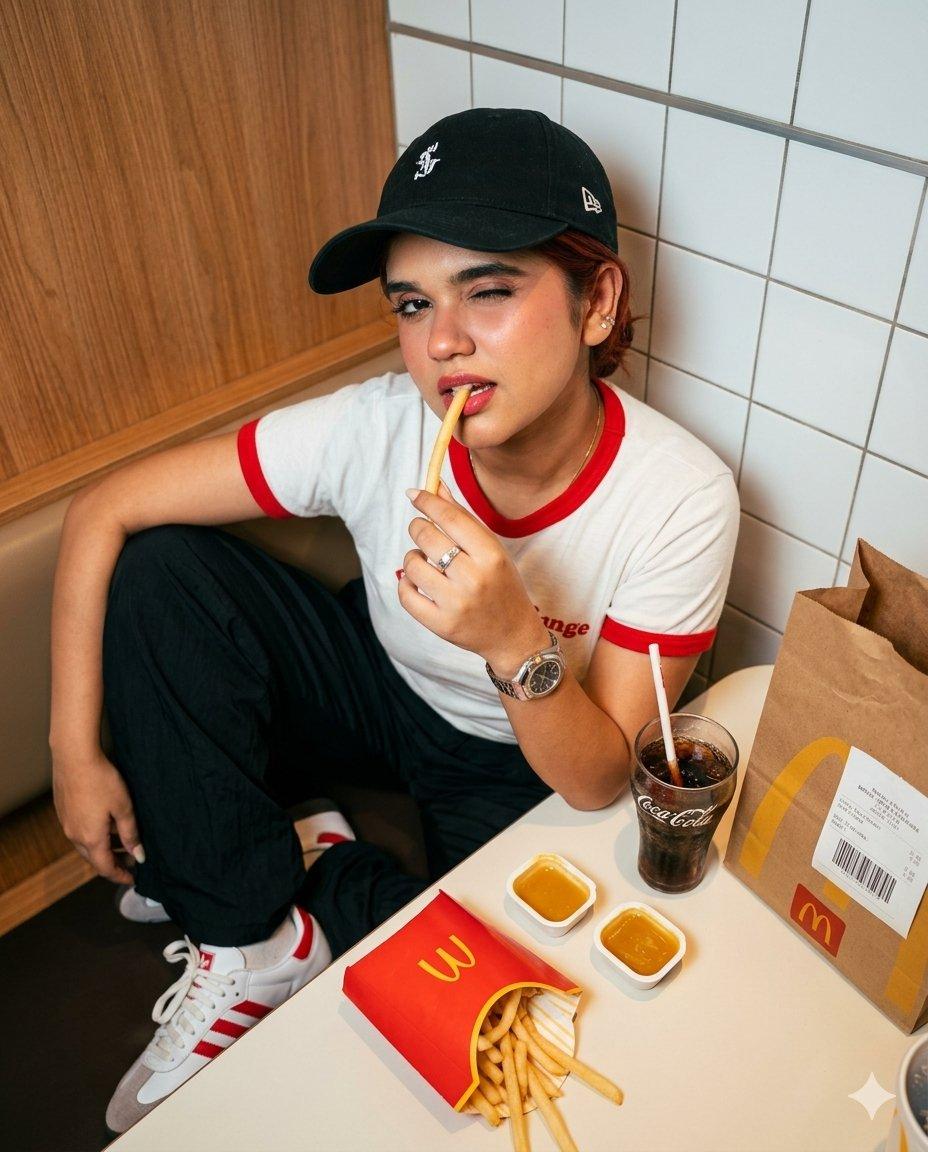 Promptforhåndsvisning: Fast Food Dining Lifestyle Shot