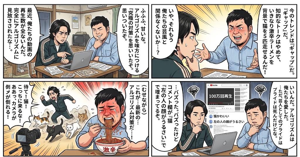 プロンプトのプレビュー: Nano Banana Pro 4 コマ漫画プロンプト:バズるための公式