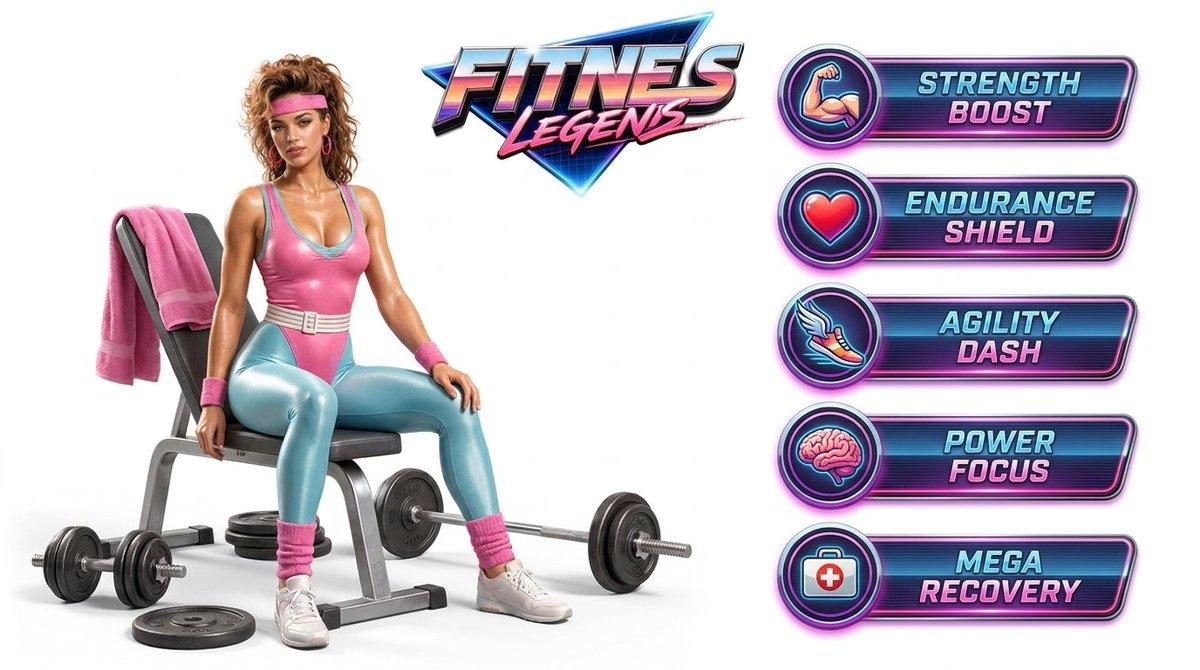 Promptvoorbeeld: Fitness Game Start Screen UI Render