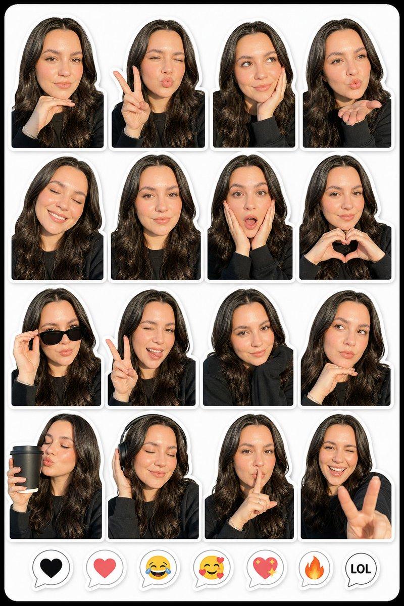 プロンプトのプレビュー: 写真をリアルなステッカーパックに変換