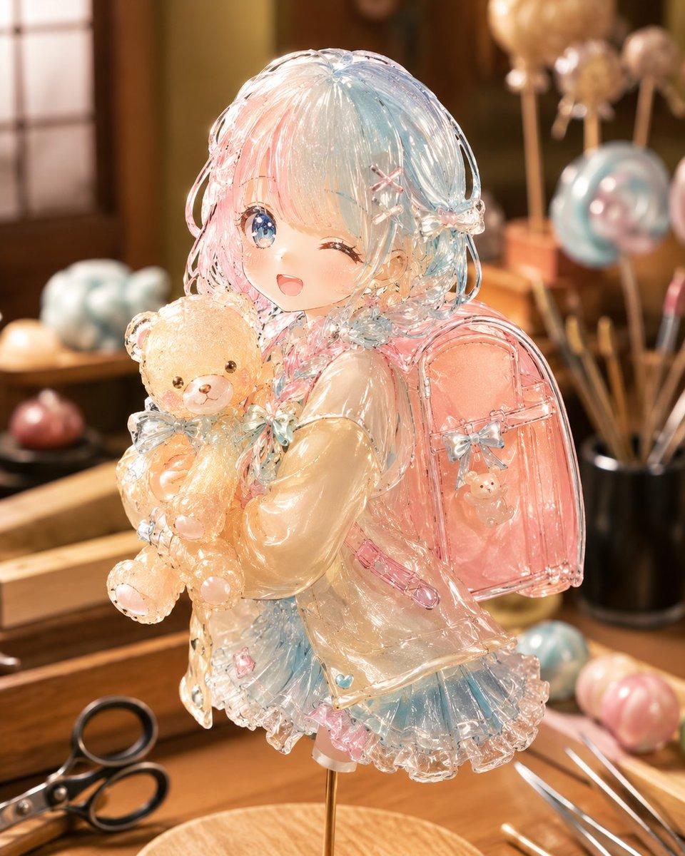 プロンプトのプレビュー: アニメ風少女のキャンディ彫刻