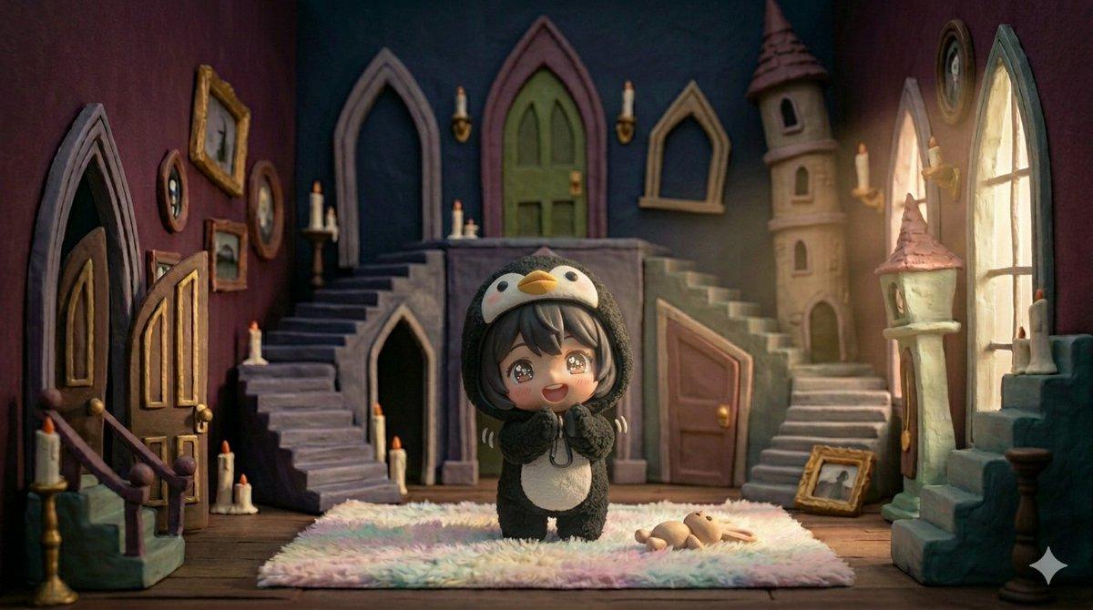 ตัวอย่างพรีวิวพรอมต์: 3D สาวอนิเมะจิ๋ว 'Gugu' ลำดับภาพ