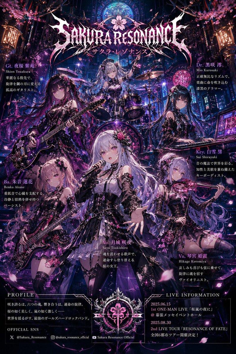 プロンプトのプレビュー: アニメ風ハードロックバンドのポスター