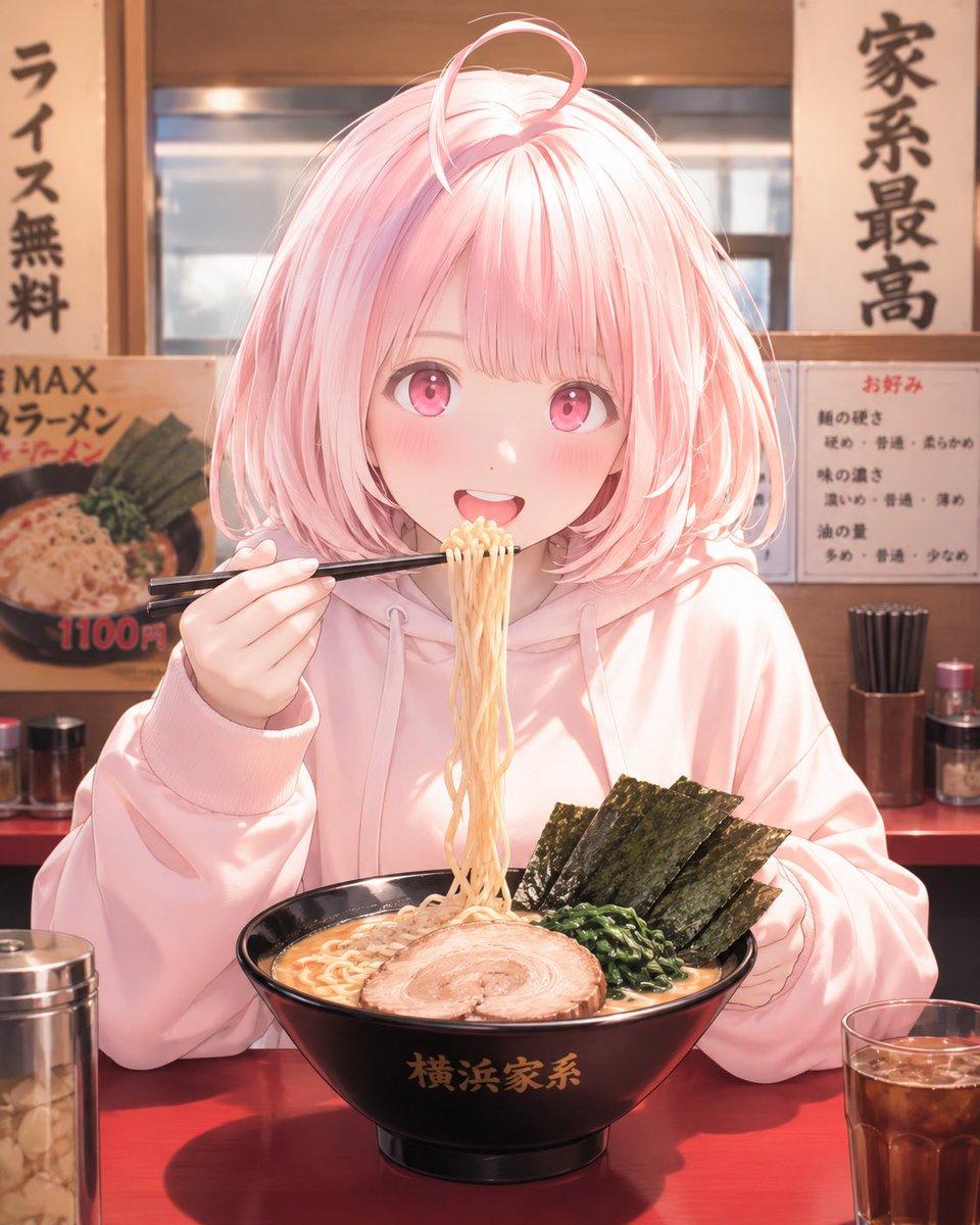 プロンプトのプレビュー: アニメキャラのラーメン食事シーン編集