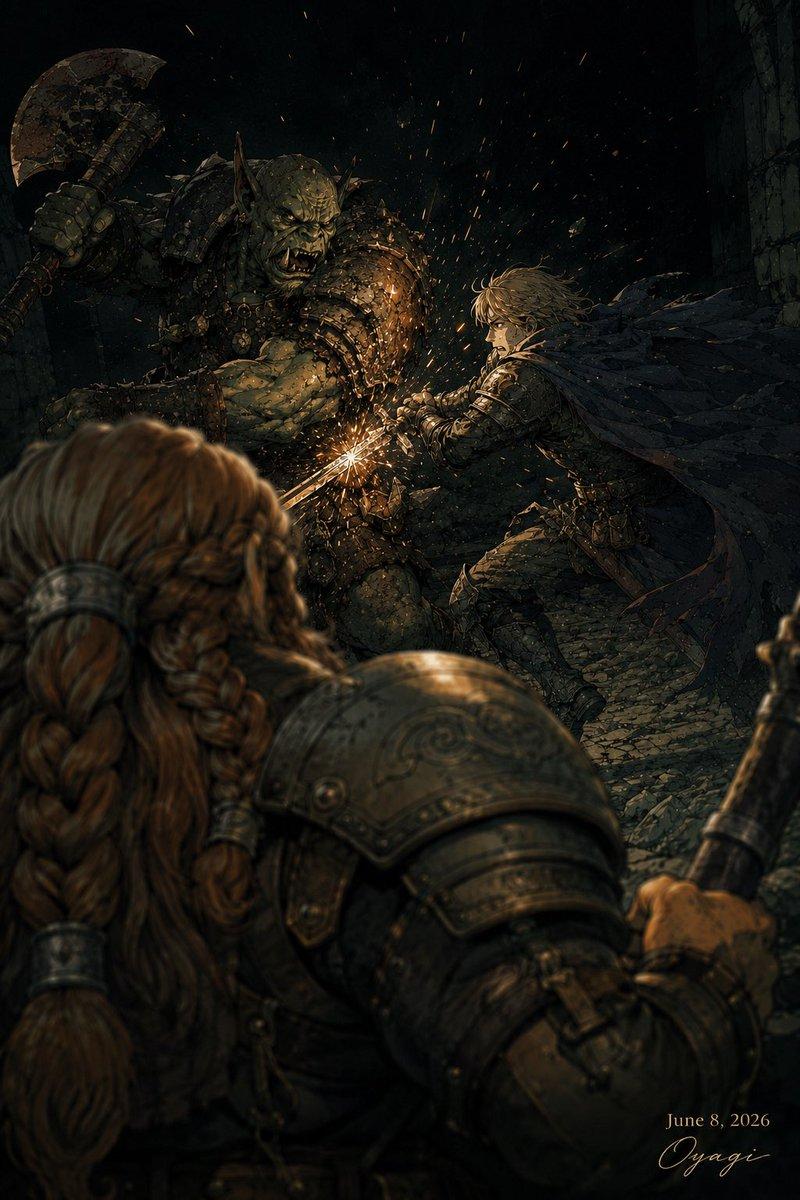 プロンプトのプレビュー: ダークファンタジー:オークの戦い