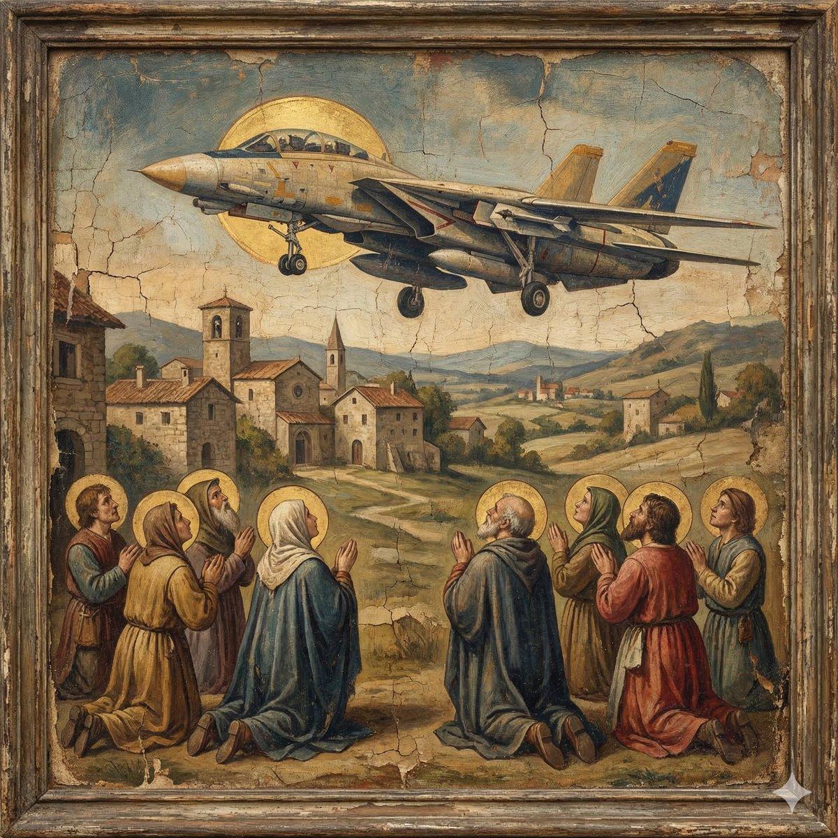 プロンプトのプレビュー: 西洋宗教画風の F-14D