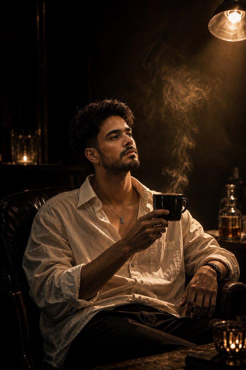 提示词预览: 奢华威士忌酒吧沉思肖像
