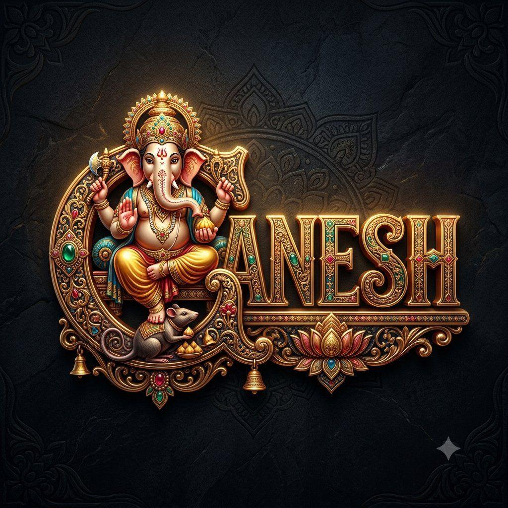 Preview ng prompt: Generate 3d logo style text "{argument name="text" default="GANESH"}" with Ganesha with rat, adjuste…