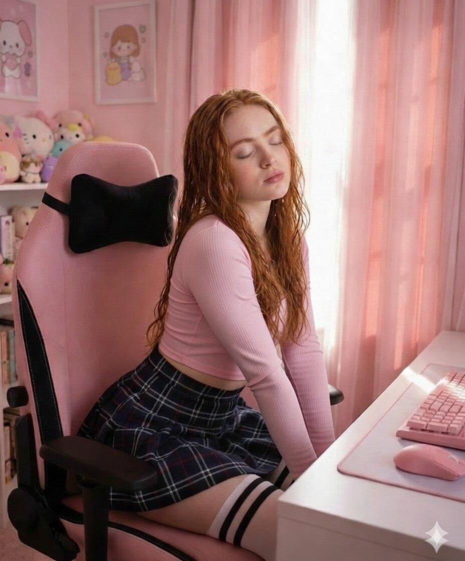 プロンプトのプレビュー: ソフトピンクの美的感覚が漂う書斎の雰囲気