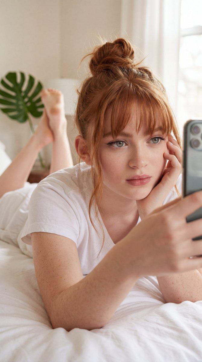 Aperçu du prompt: Portrait réaliste d'une femme blonde dans une chambre