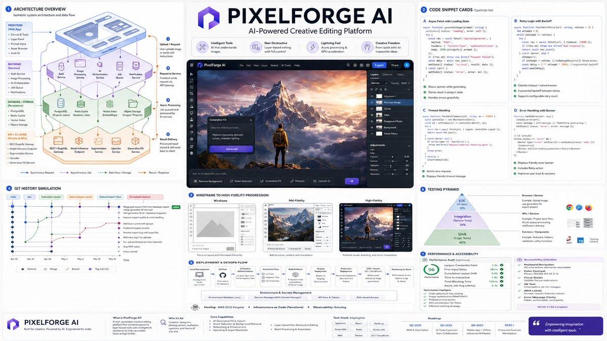 プロンプトのプレビュー: ソフトウェアアーキテクチャの可視化図