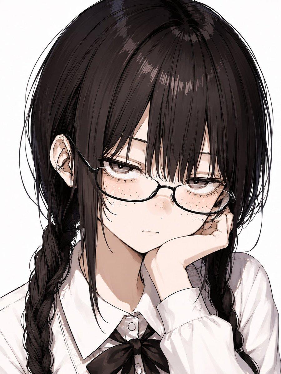 プロンプトのプレビュー: 検閲済みアニメ風女子学生のポートレート