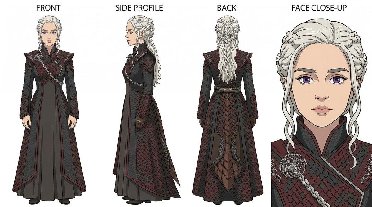 プロンプトのプレビュー: ジブリ x ゲーム・オブ・スローンズ キャラクター プロンプト