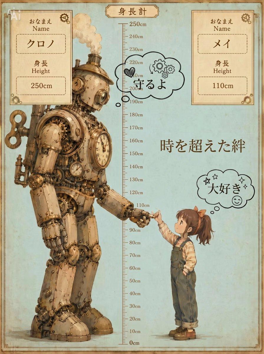 プロンプトのプレビュー: スチームパンク風 身長差ポスター