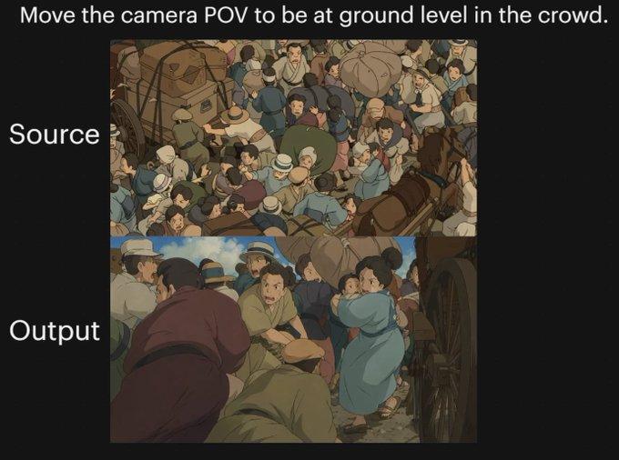 プロンプトのプレビュー: アニメの群衆シーンにおける視点(POV)比較