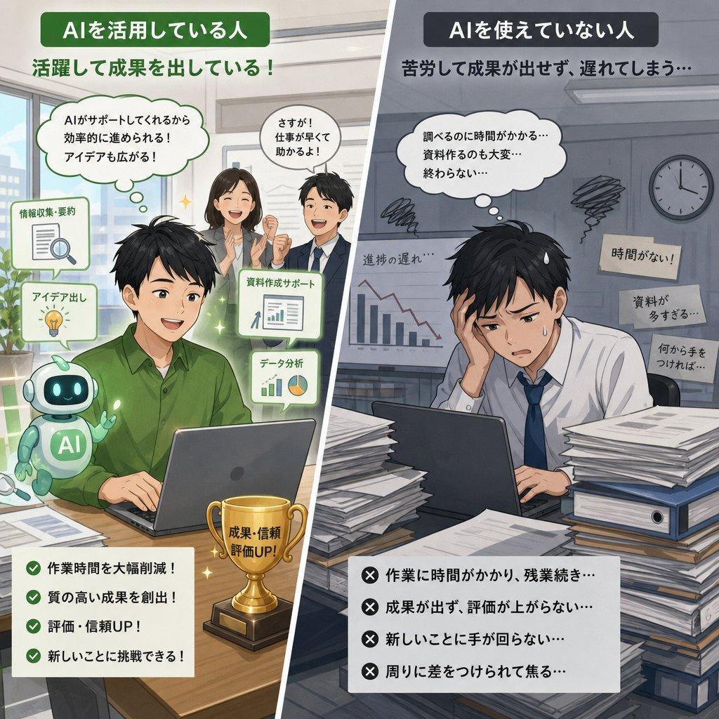 プロンプトのプレビュー: AI 活用比較インフォグラフィック