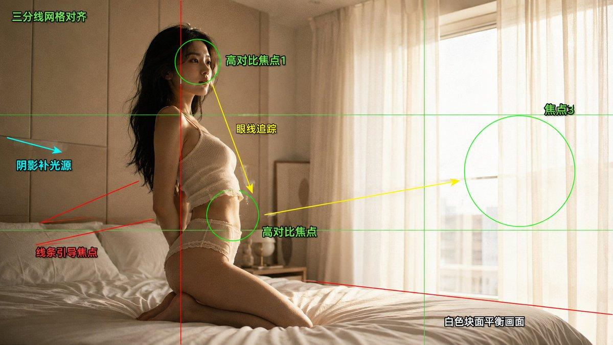 ตัวอย่างพรีวิวพรอมต์: การวิเคราะห์องค์ประกอบภาพถ่ายแฟชั่นแนว Cinematic Editorial