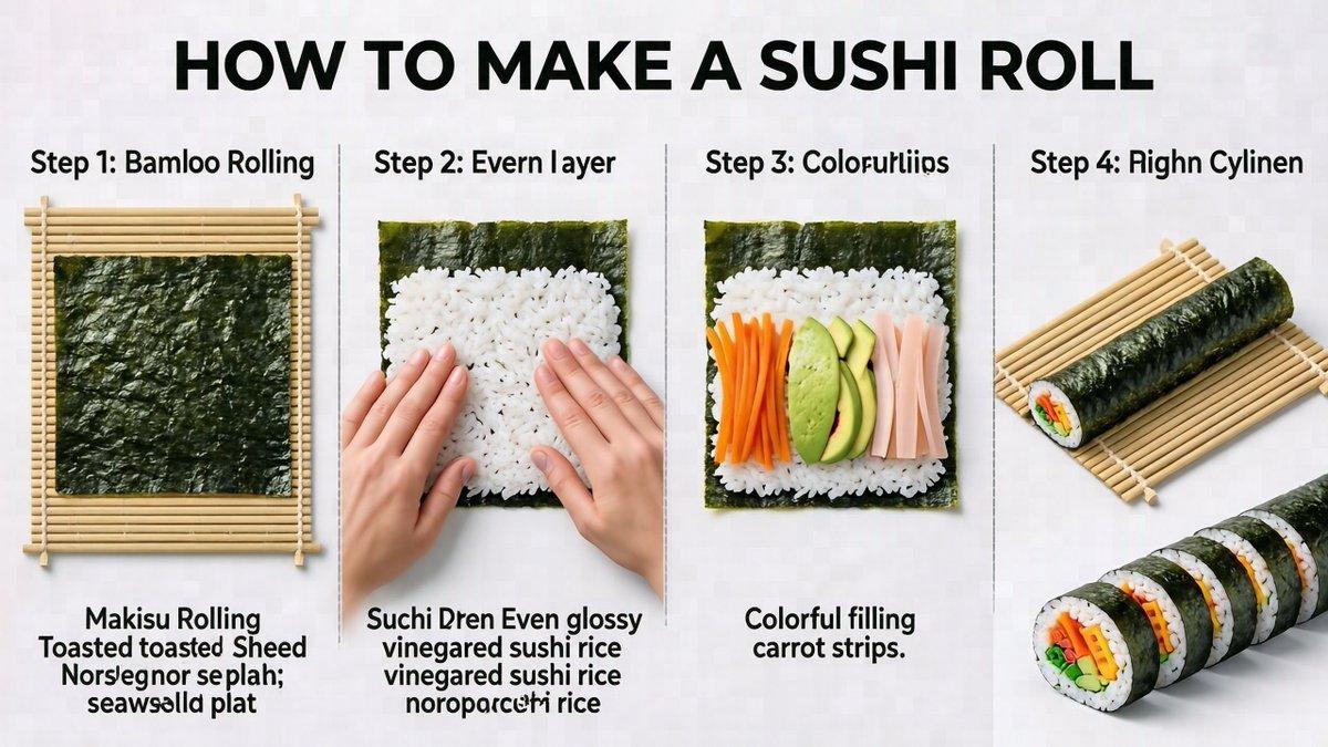 Preview ng prompt: Sushi Roll Instruction Diagram