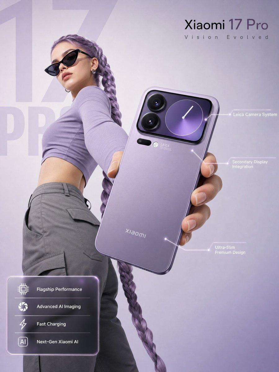 プロンプトのプレビュー: プレミアムラベンダーカラーのスマートフォン広告