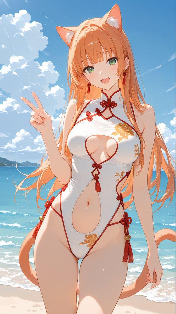 Promptvoorbeeld: Anime Illustration Prompt for China Dress Swimsuit