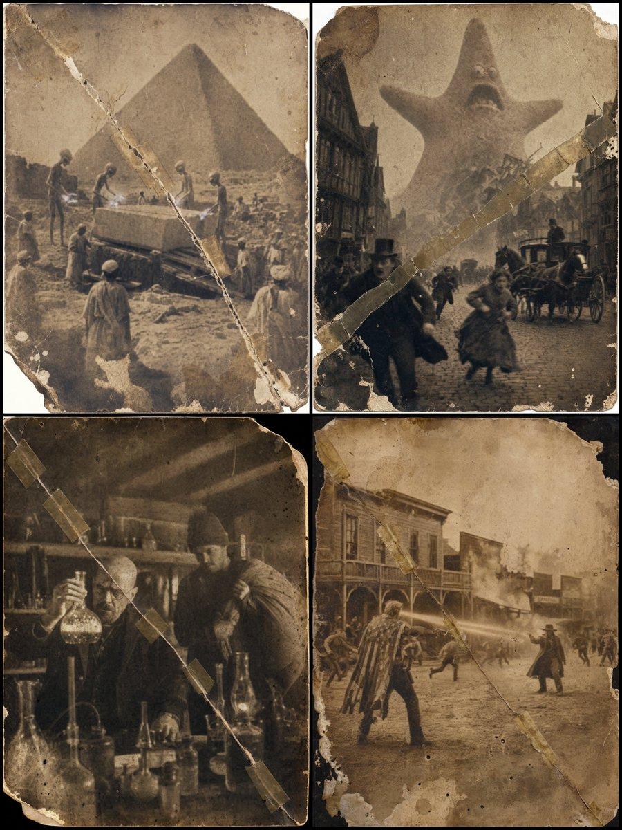 プロンプトのプレビュー: 1870 年代のヴィンテージ風ダメージ写真