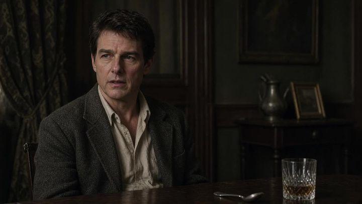 Prompt preview: Tom Cruise performing a boring soliloquy in the role of has-been alcoholic food taster Plurpooty Tza…