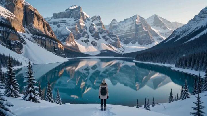 Превью промпта: Create a 15-second ultra-realistic cinematic winter adventure video set in a breathtaking Arctic-sty…