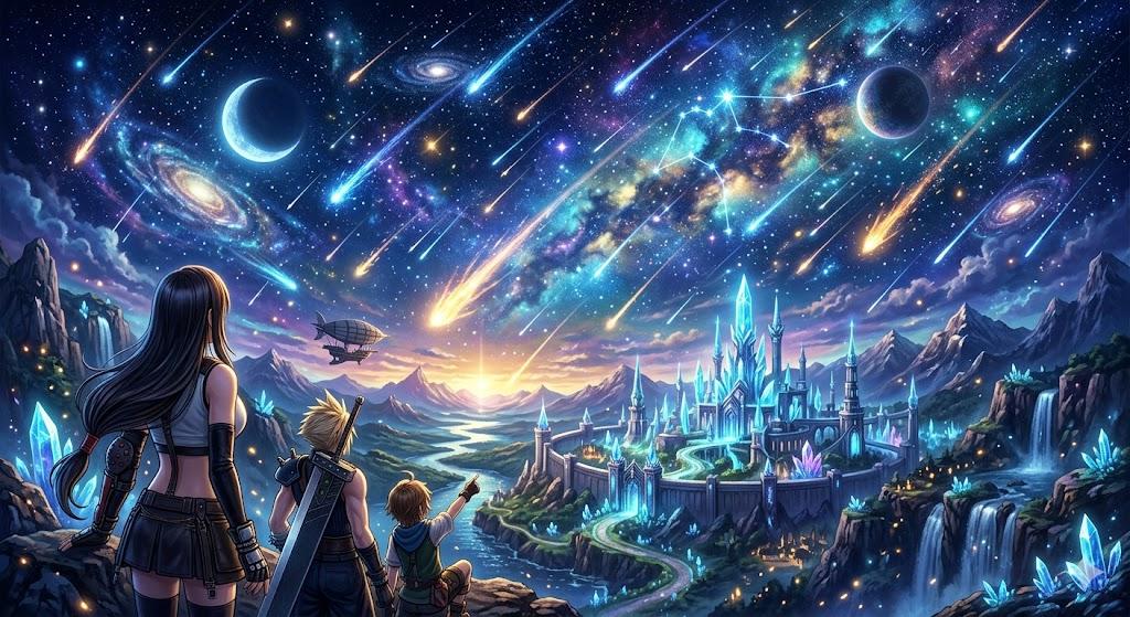 プロンプトのプレビュー: みずがめ座流星群のイラスト