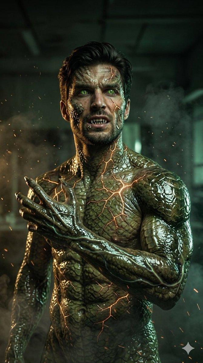 Preview ng prompt: Cinematic Reptilian Transformation Scene