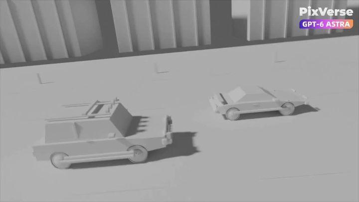 提示词预览: GTA 风格卡通汽车追逐工作流