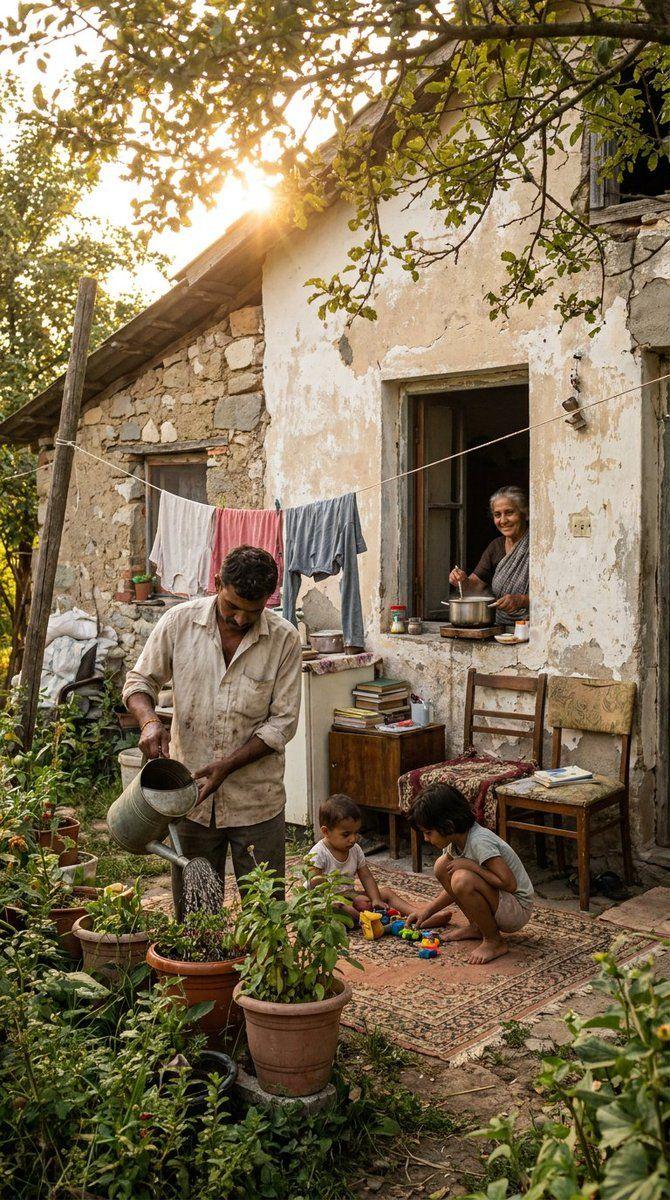 Preview ng prompt: Ultra-realistic candid photograph of a middle-class South Asian family having a peaceful Sunday morn…