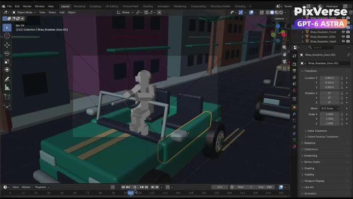 提示词预览: GTA 风格电影级汽车追逐