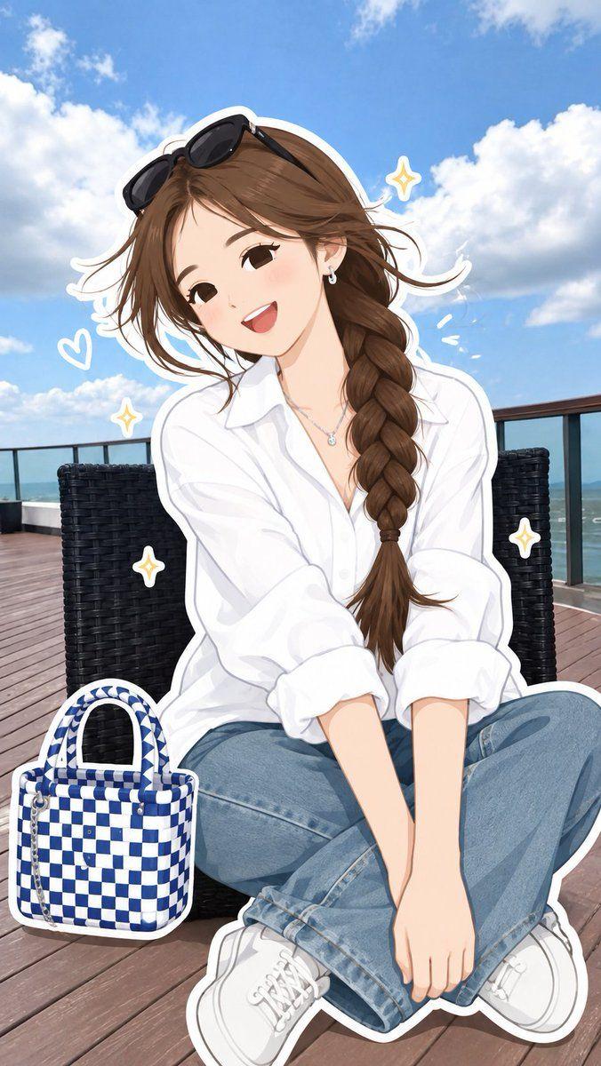 Preview ng prompt: Transform only the main human subject into a cute full-body flat 2D cartoon, preserving their hairst…