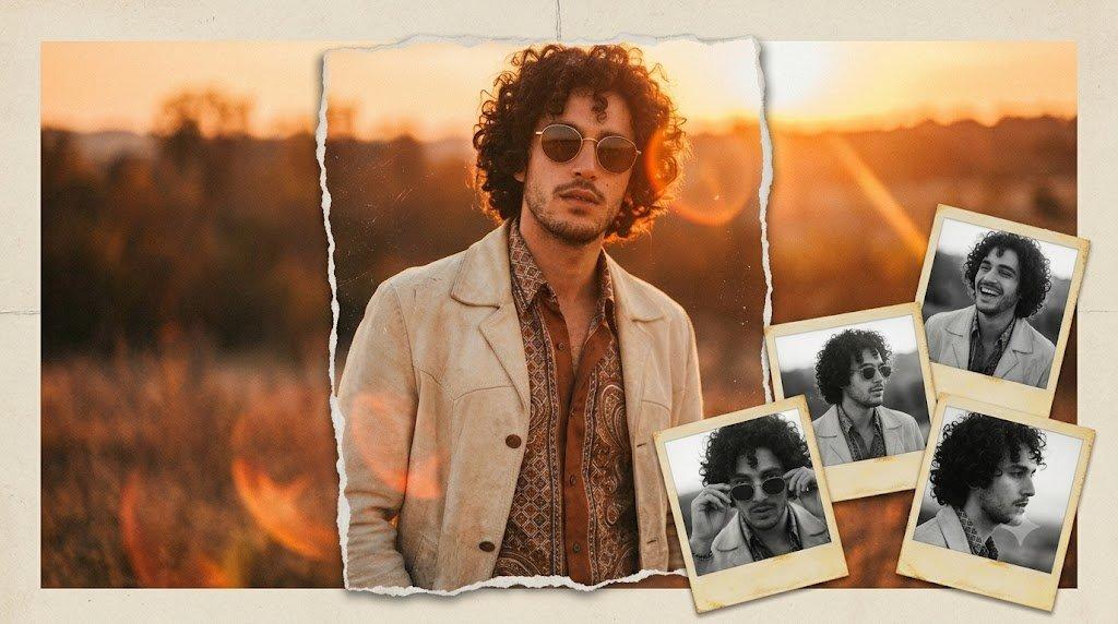 プロンプトのプレビュー: ヴィンテージ風アノニマス・ポートレート・コラージュ