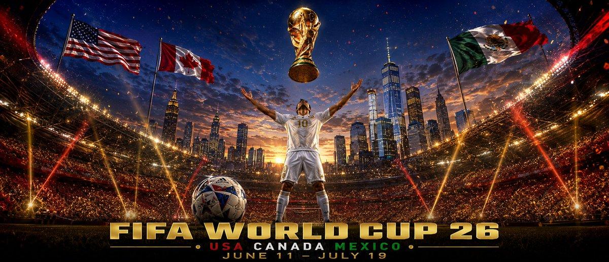 プロンプトのプレビュー: シネマティックな World Cup 26 スタジアムポスター