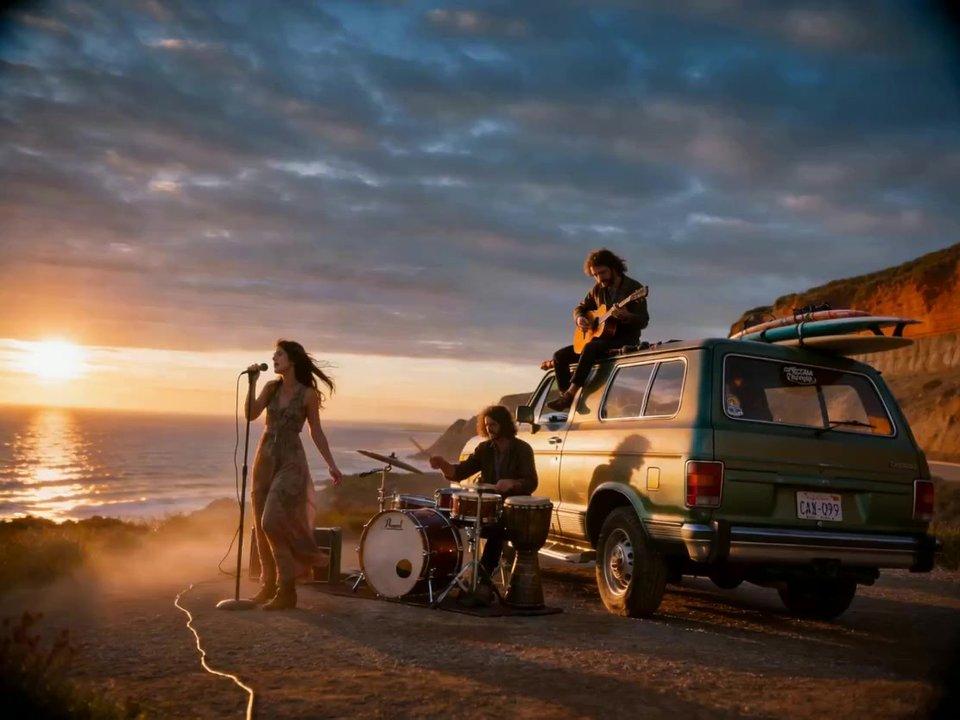 電影級日落公路之旅 – Seedance 2.0 AI generated video example