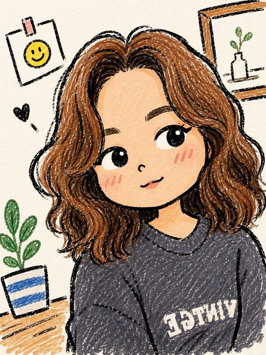 プロンプトのプレビュー: ちびキャラのクレヨン風イラスト