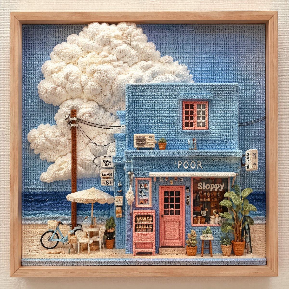 プロンプトのプレビュー: 3D タクティカル・クロッシェ・アート・ジオラマ