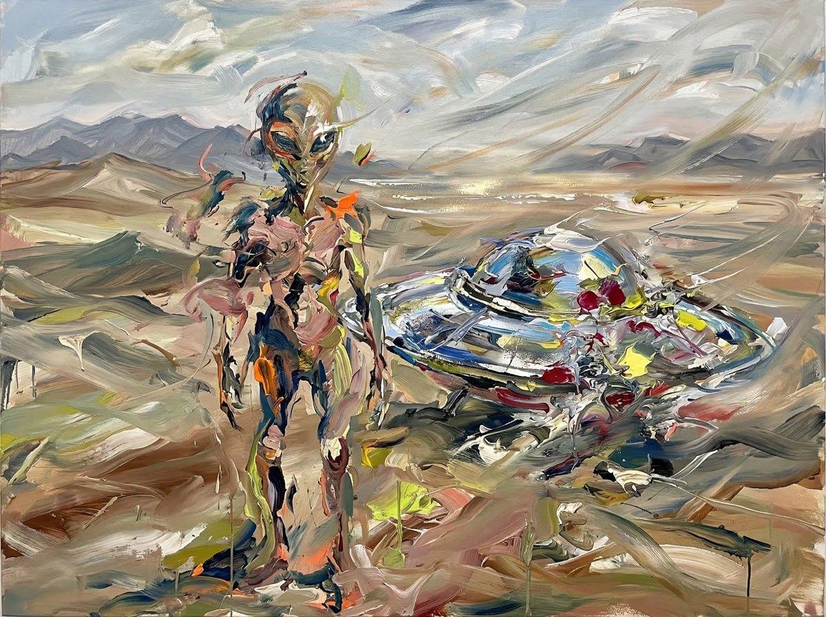 Aperçu du prompt: Figure extraterrestre surréaliste dans le style de Cecily Brown