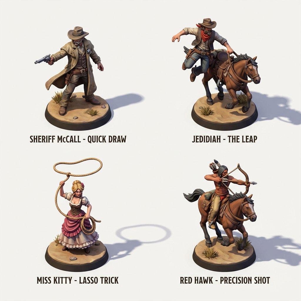 Promptforhåndsvisning: 3D Isometric Miniature Models of Western TV Characters